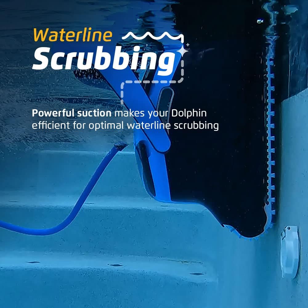 Wi-Fi Automatic Robotic Pool Vacuum Cleaner, Always Cleaning, Never Charging, with Wall Climbing Scrubber Brush, Ideal for In-Ground Pools up to 50 FT in Length