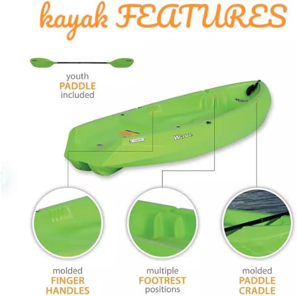 6' Youth Kayak with Paddle. Designed for Stability and Safety, It's The Perfect Choice for Young Paddlers Ready to Conquer The Water