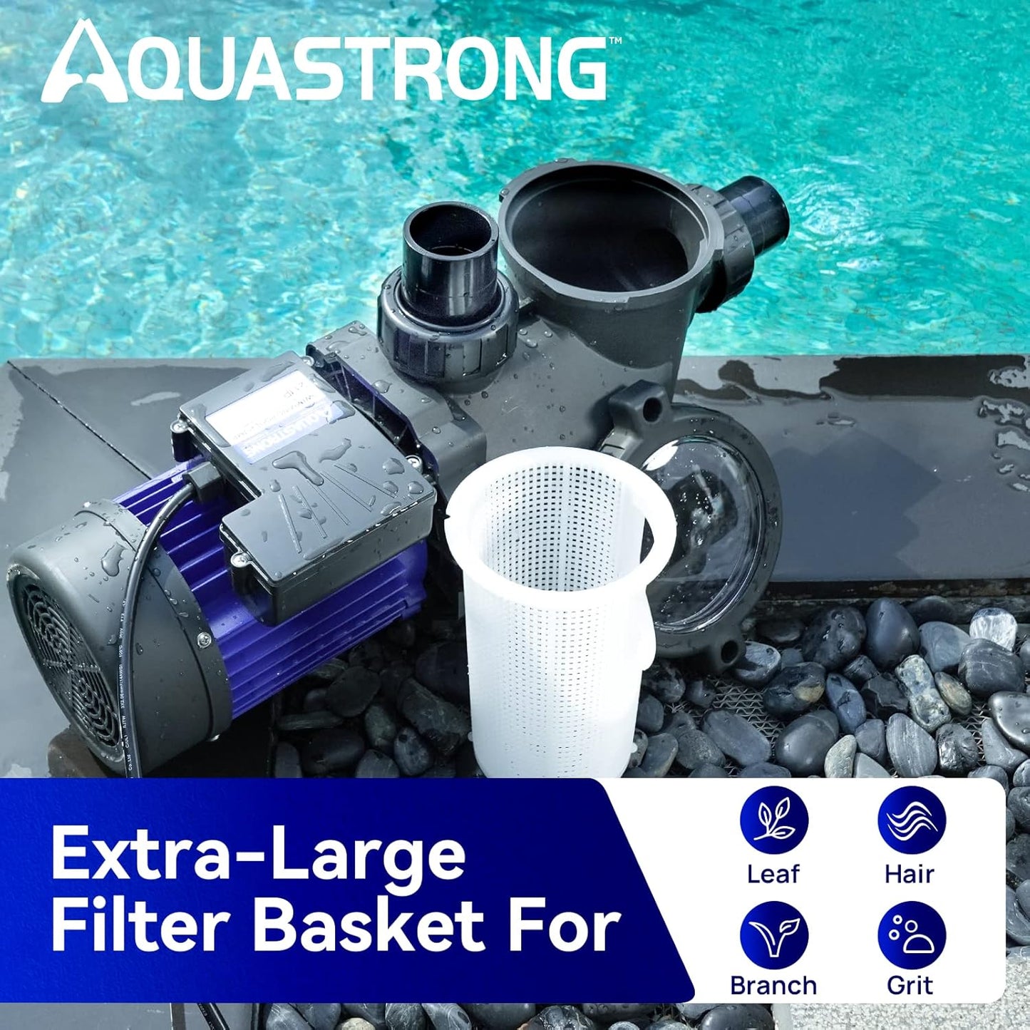 In/Above Ground Pool Pump, High Flow (with Timer, 2HP, 8917 GPH, 220V)