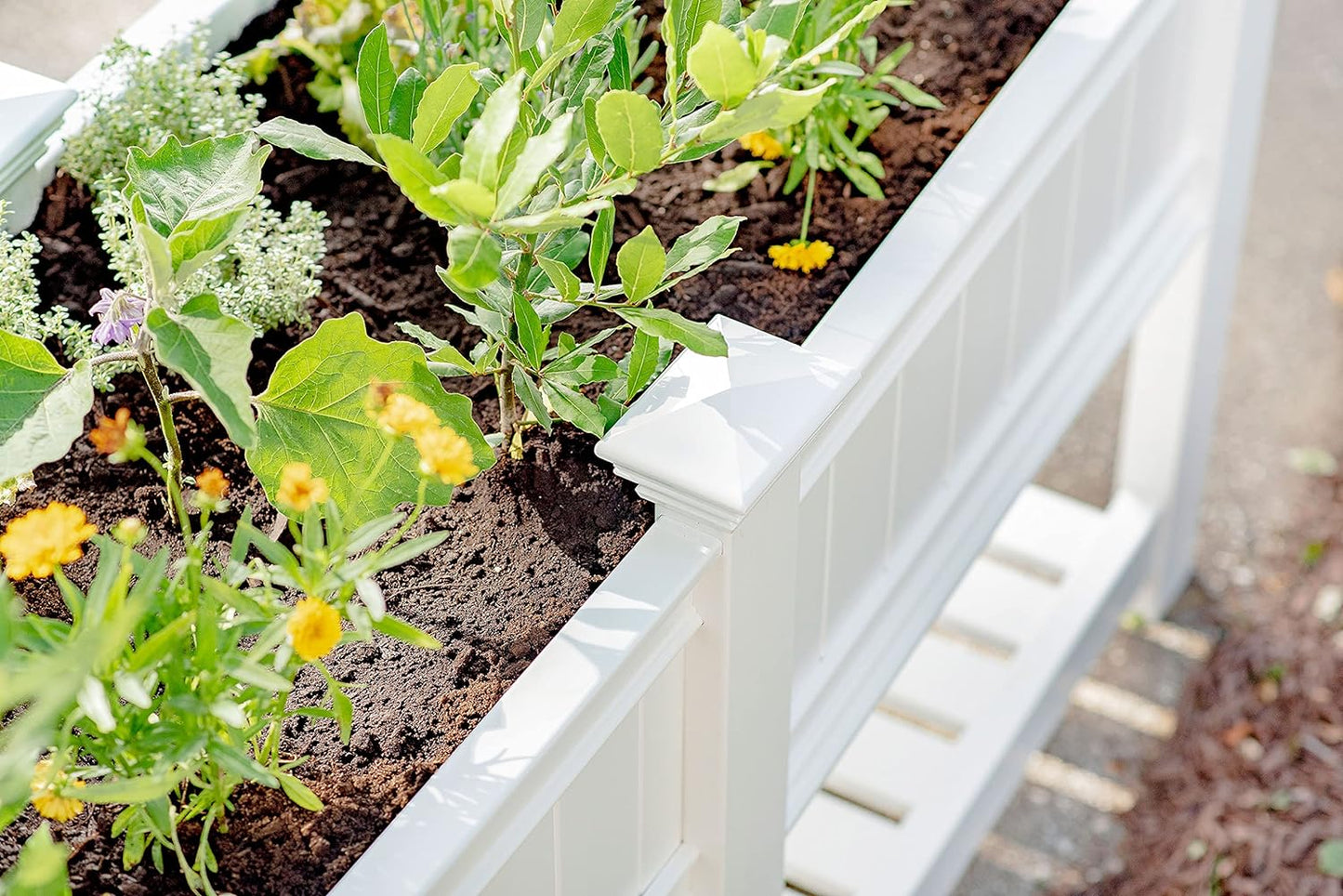 68.5"W x 24"L Vinyl Raised Planter with Extension Kit