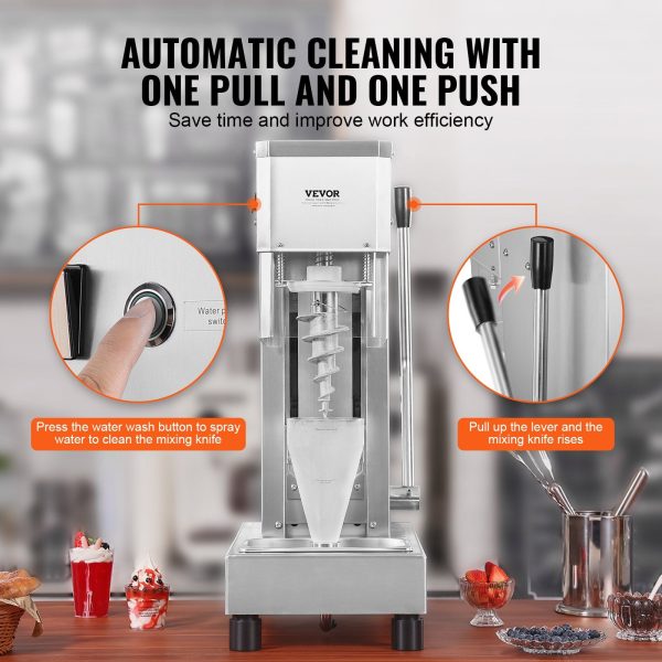Ice Cream Blender 750W High Speed Mixer 1740 RPM 304 Stainless Steel New