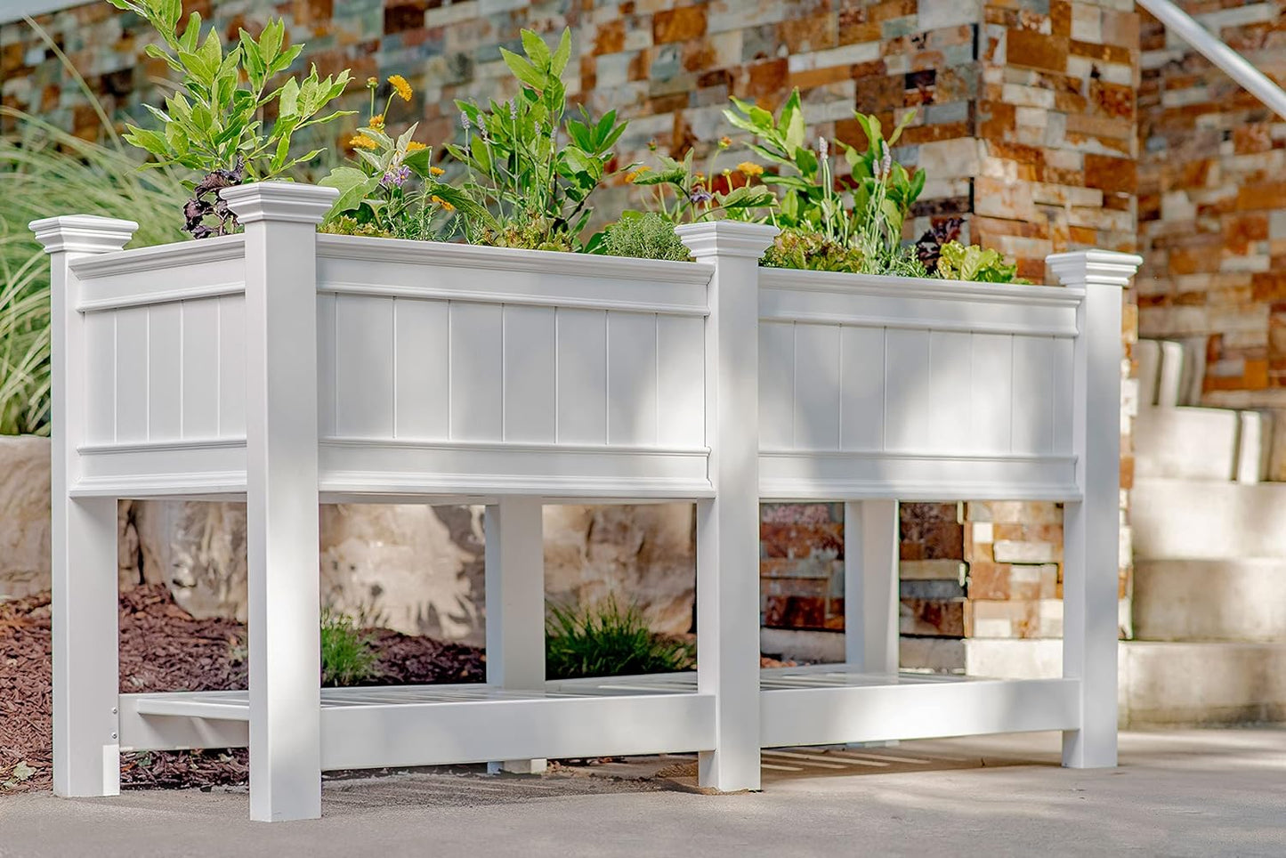 68.5"W x 24"L Vinyl Raised Planter with Extension Kit