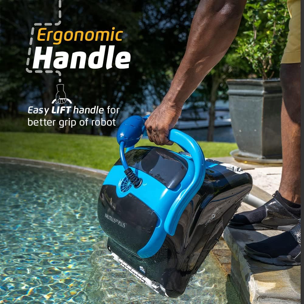 Wi-Fi Automatic Robotic Pool Vacuum Cleaner, Always Cleaning, Never Charging, with Wall Climbing Scrubber Brush, Ideal for In-Ground Pools up to 50 FT in Length