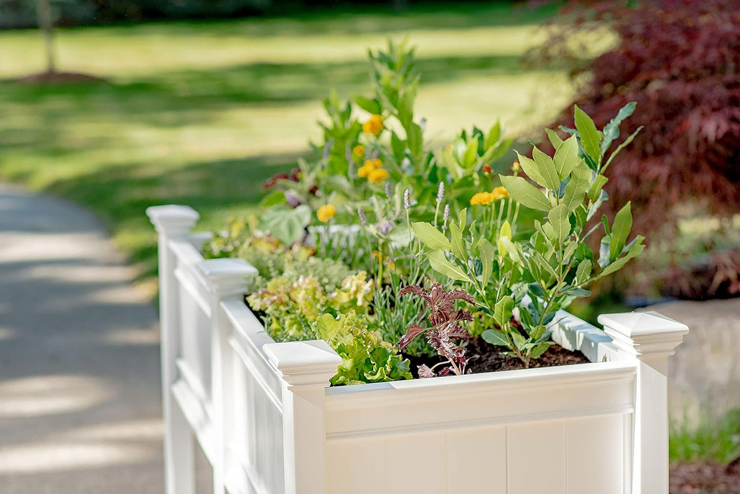 68.5"W x 24"L Vinyl Raised Planter with Extension Kit