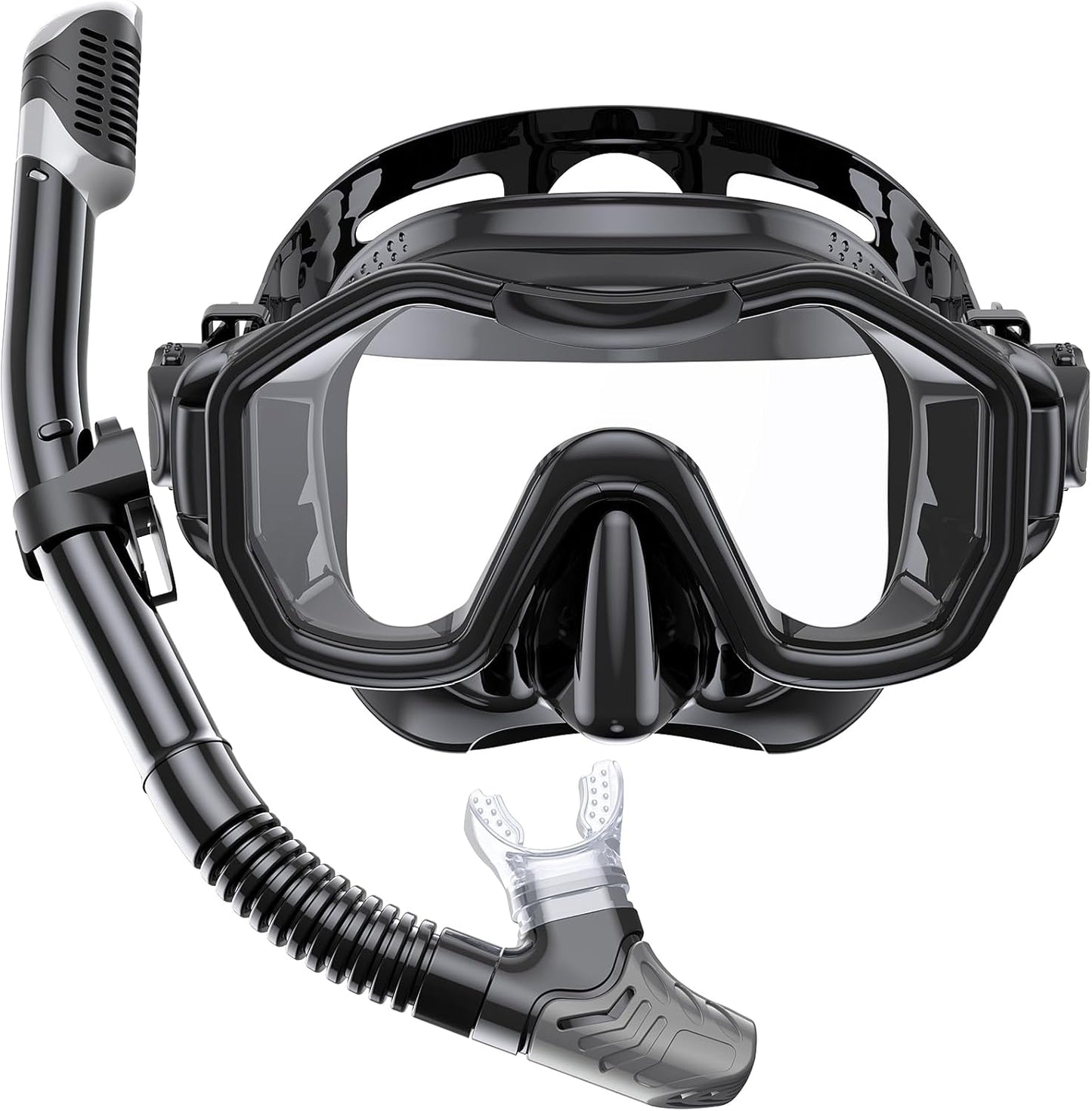Snorkeling Gear for Adults, Dry-Top Snorkel Set, 180°Panoramic Wide View Diving Mask Breathing Freely Snorkel Mask for Snorkeling Scuba Diving Swimming Travel