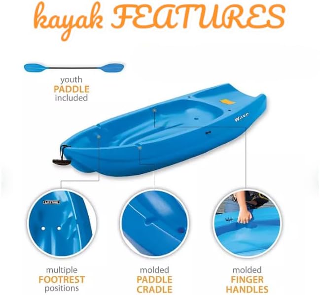 6' Youth Kayak with Paddle. Designed for Stability and Safety, It's The Perfect Choice for Young Paddlers Ready to Conquer The Water