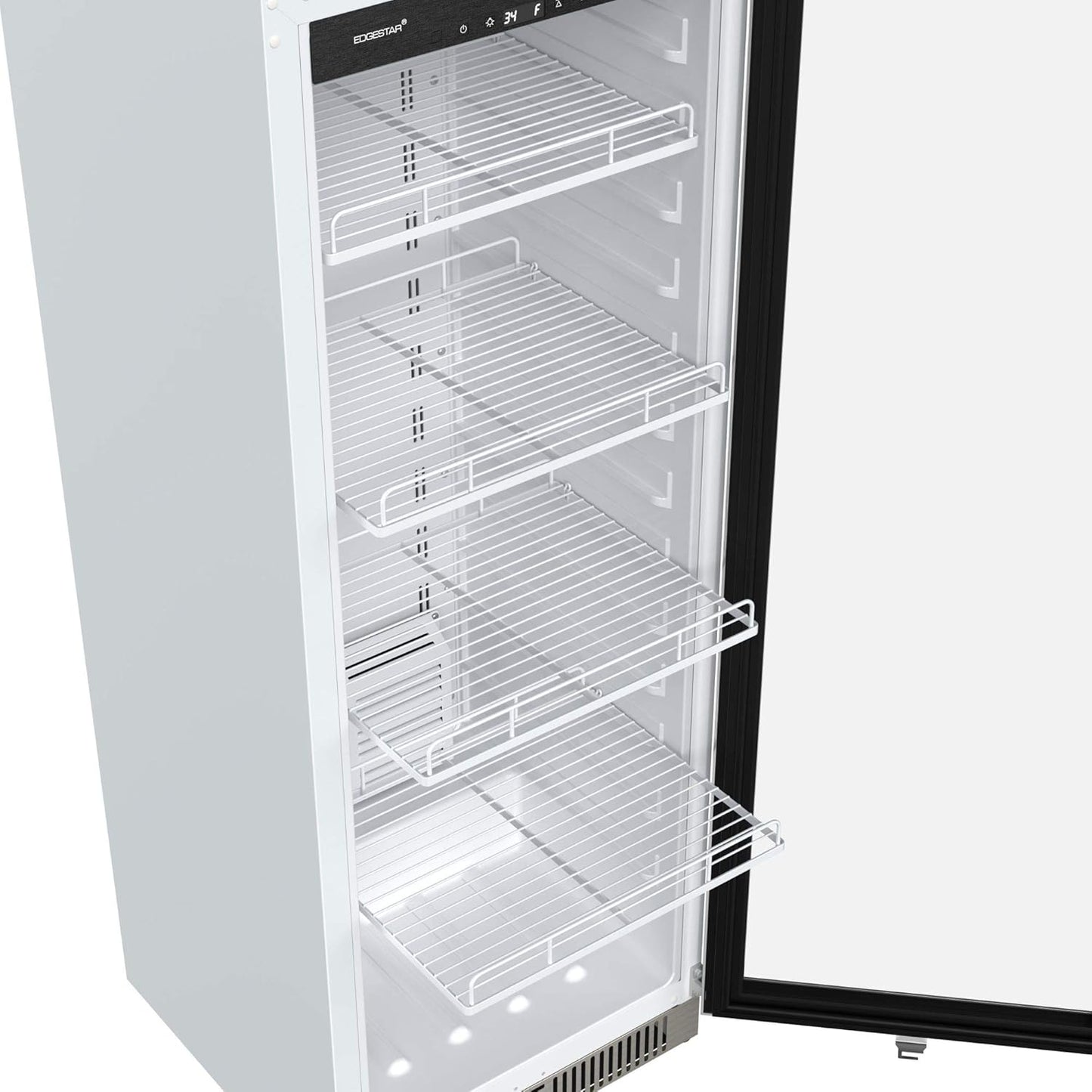 22" Wide 10.1 Cu. Ft. Commercial Beverage Merchandiser – Stainless Steel, Temp Alarm, Reversible Door