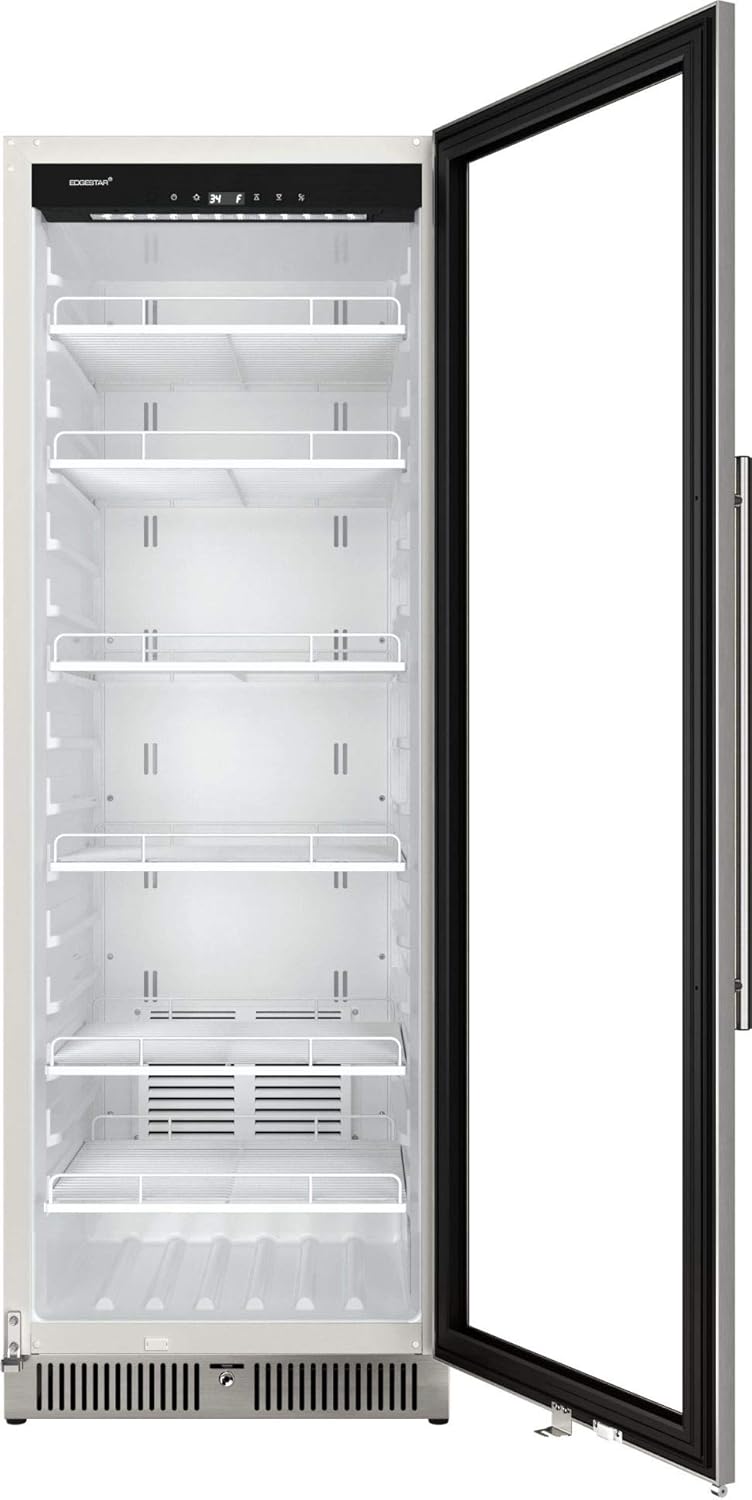 22" Wide 10.1 Cu. Ft. Commercial Beverage Merchandiser – Stainless Steel, Temp Alarm, Reversible Door
