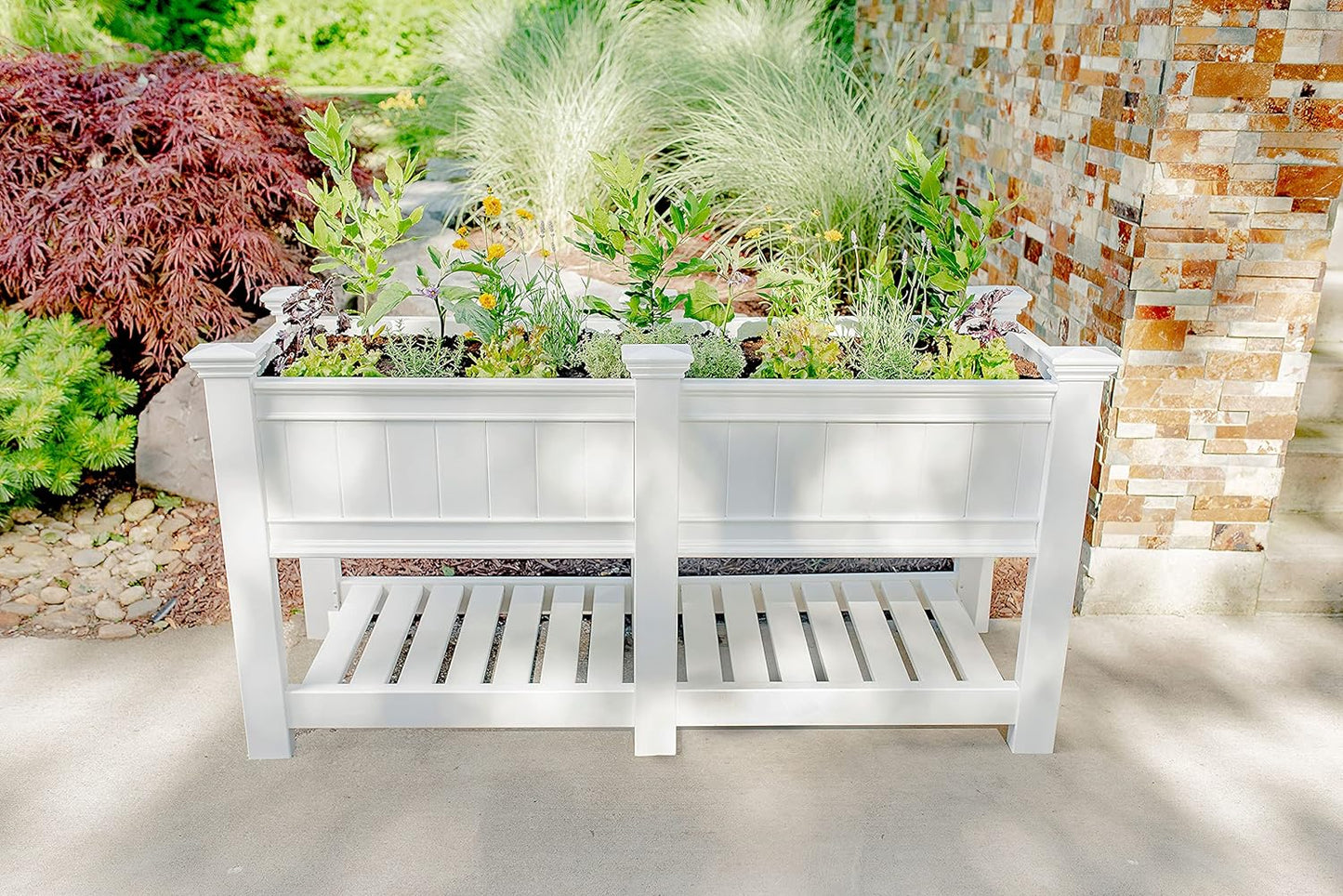 68.5"W x 24"L Vinyl Raised Planter with Extension Kit