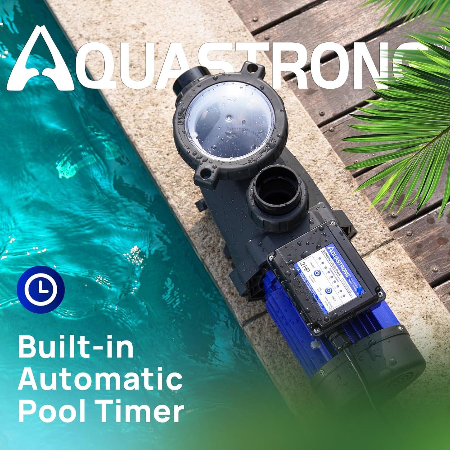 In/Above Ground Pool Pump, High Flow (with Timer, 2HP, 8917 GPH, 220V)