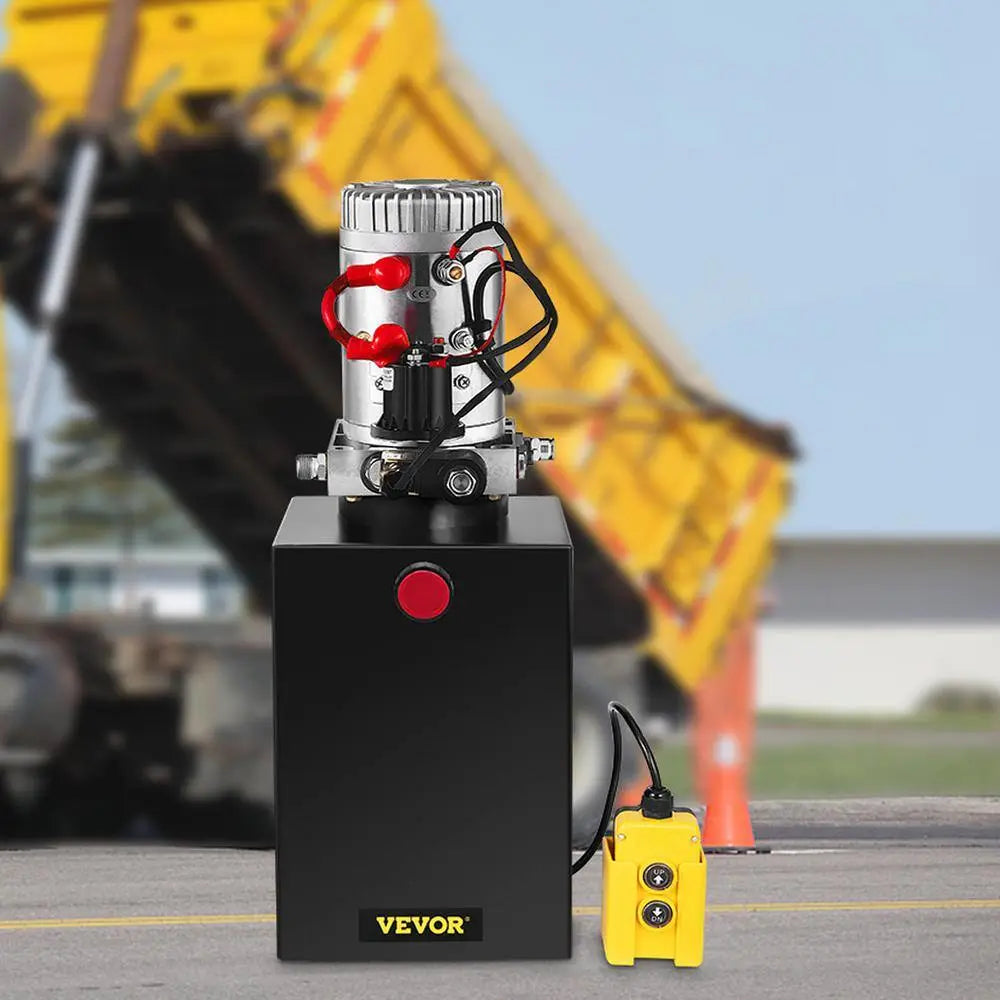 12 qt. 12-Volt 3200 PSI Hydraulic Power Pump Electric Dump Trailer Pump with Steel Reservoir for Car Lift.
