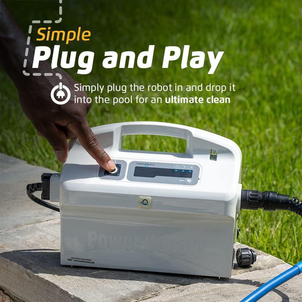 Wi-Fi Automatic Robotic Pool Vacuum Cleaner, Always Cleaning, Never Charging, with Wall Climbing Scrubber Brush, Ideal for In-Ground Pools up to 50 FT in Length