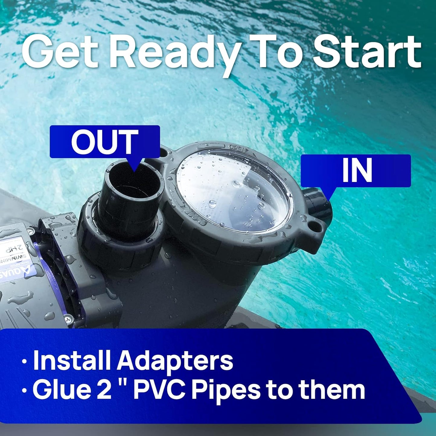 In/Above Ground Pool Pump, High Flow (with Timer, 2HP, 8917 GPH, 220V)