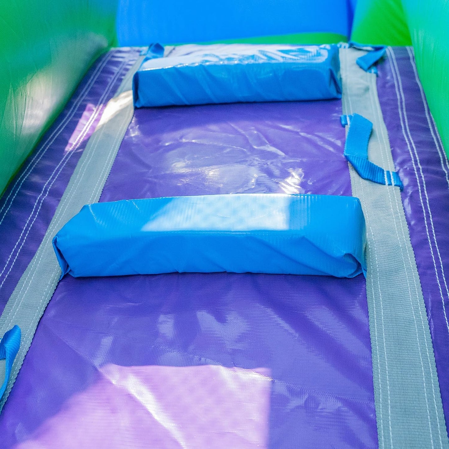 Purple Tropical Lightweight Premium Commercial Grade Water Slide Inflatable with Attached Pool for Kids and Adults (with Blower), Wet Dry Use, Summer Fun