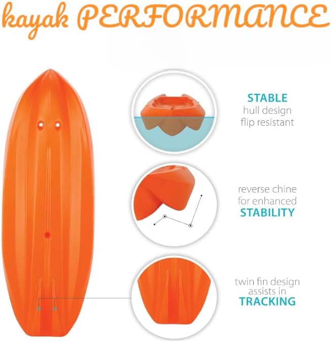 6' Youth Kayak with Paddle. Designed for Stability and Safety, It's The Perfect Choice for Young Paddlers Ready to Conquer The Water