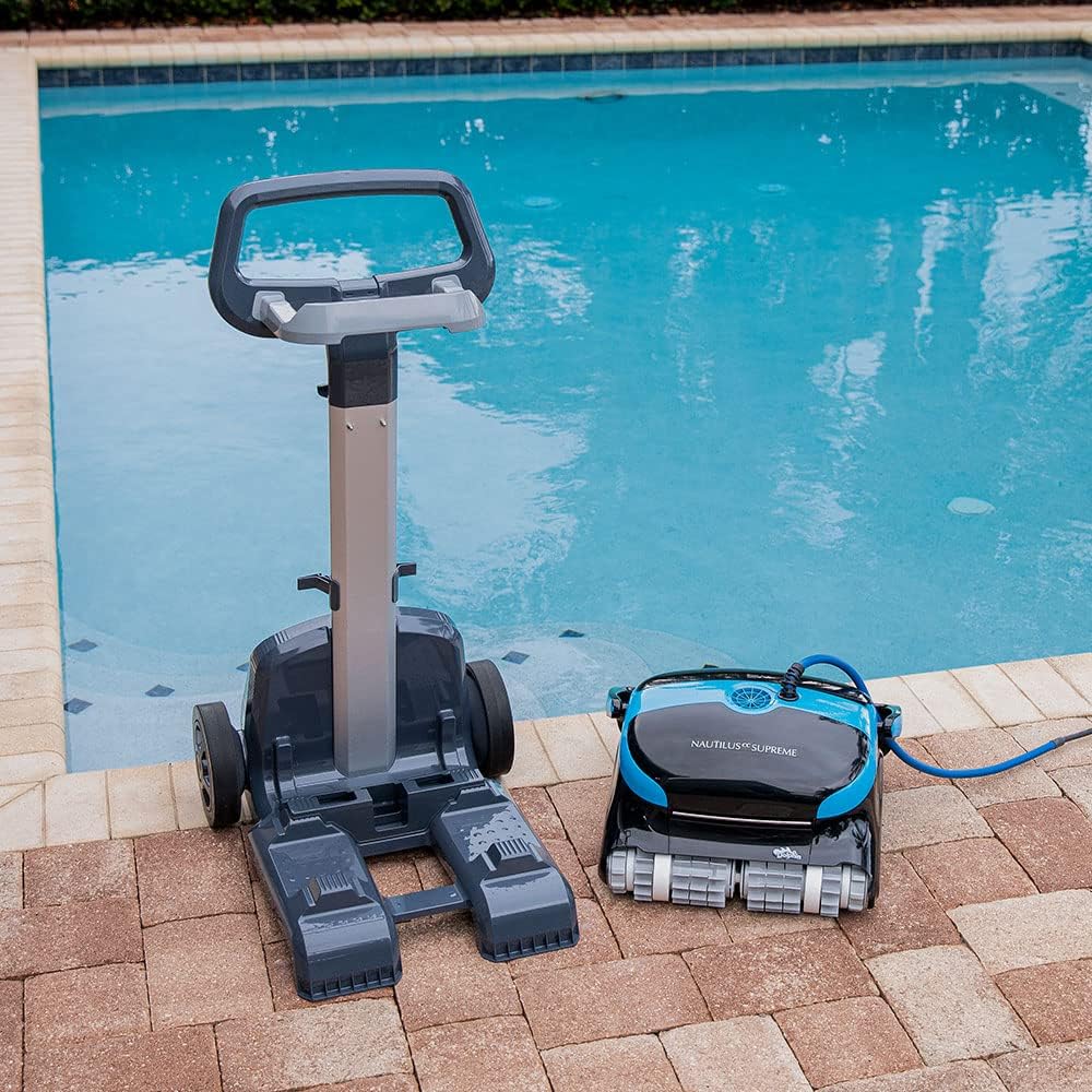 Wi-Fi Automatic Robotic Pool Vacuum Cleaner, Always Cleaning, Never Charging, with Wall Climbing Scrubber Brush, Ideal for In-Ground Pools up to 50 FT in Length
