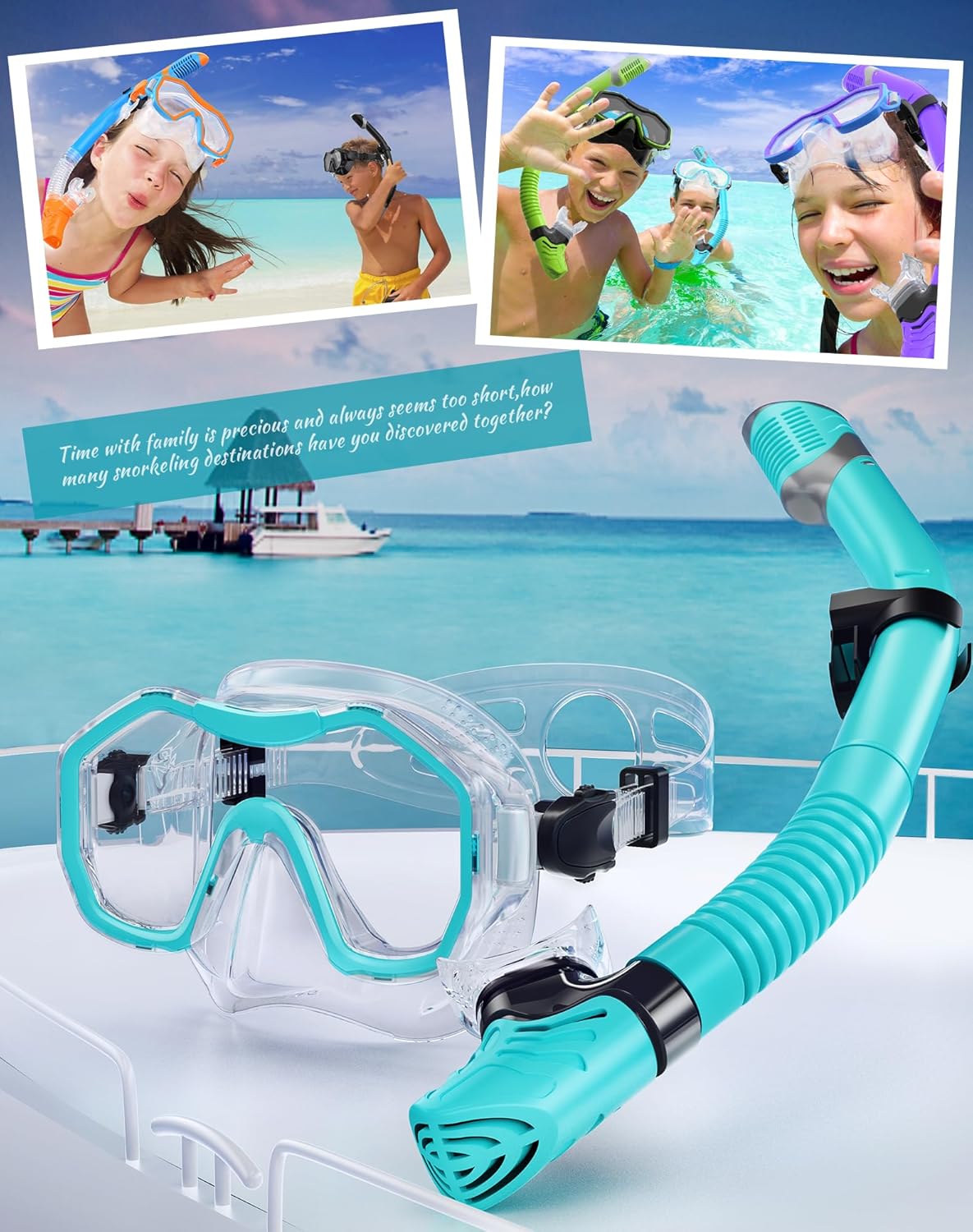Snorkeling Gear for Adults, Dry-Top Snorkel Set, 180°Panoramic Wide View Diving Mask Breathing Freely Snorkel Mask for Snorkeling Scuba Diving Swimming Travel