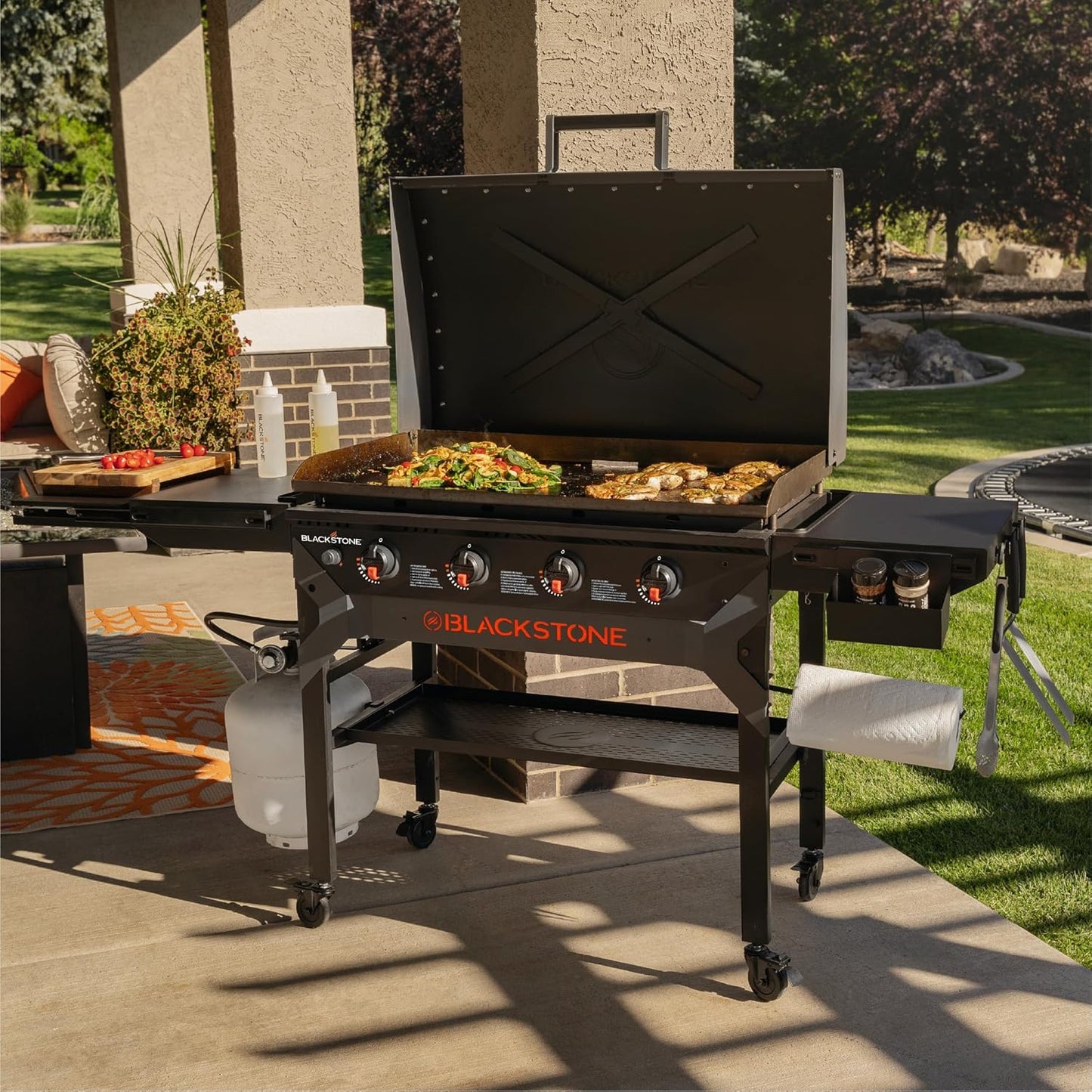 Iron-Forged 36" Omnivore Griddle – Premium Powder-Coated Steel with Reinforced Hood, Black Finish