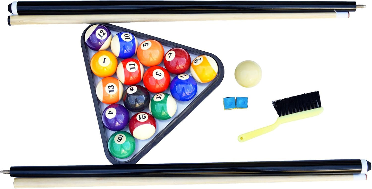 6 Ft Portable Pool Table, Adults Folding Billiards Tables for Game Room with Easy Foldable Storage, Includes Full Set of Billiard Balls, Cues, Chalk & Brush