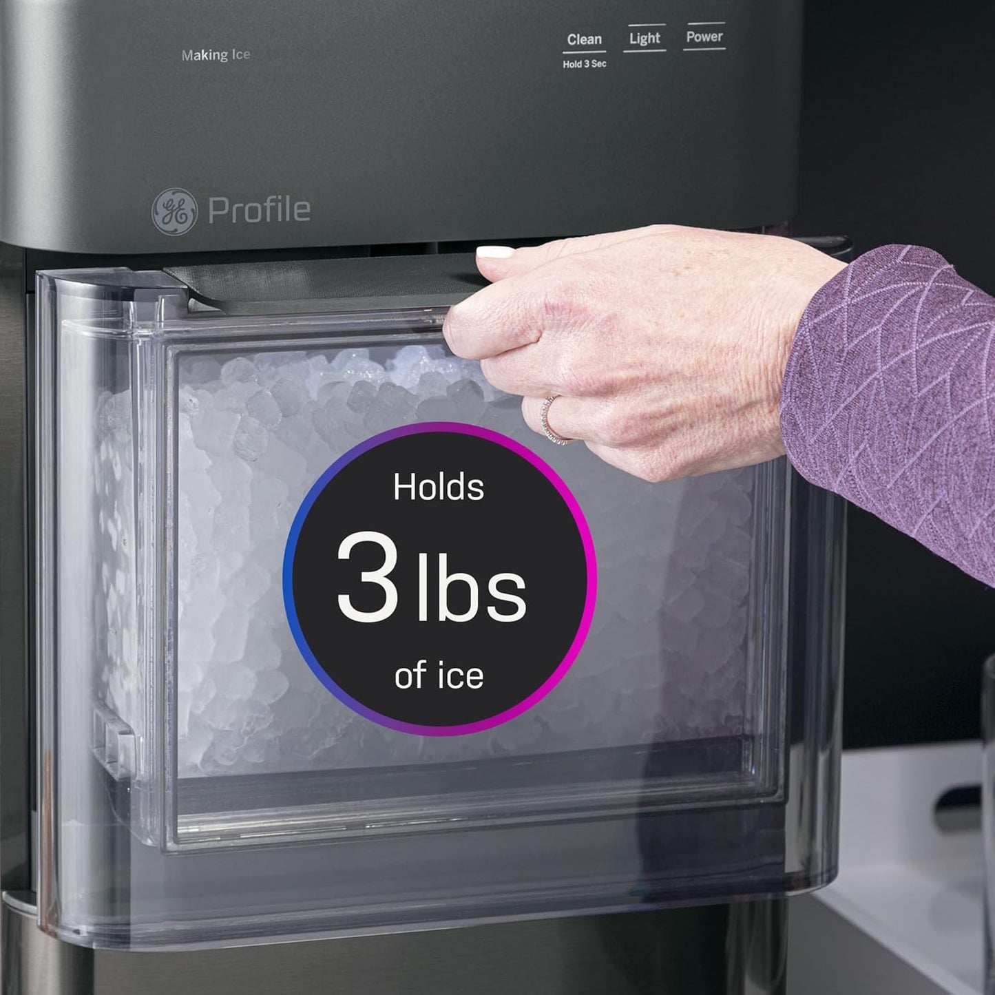 2.0 with 0.75 Gallon Tank, Chewable Crunchable Countertop Nugget Ice Maker, Scoop included, 38 lbs in 24 hours, Pellet Ice Machine with WiFi & Smart Connected, Stainless Steel