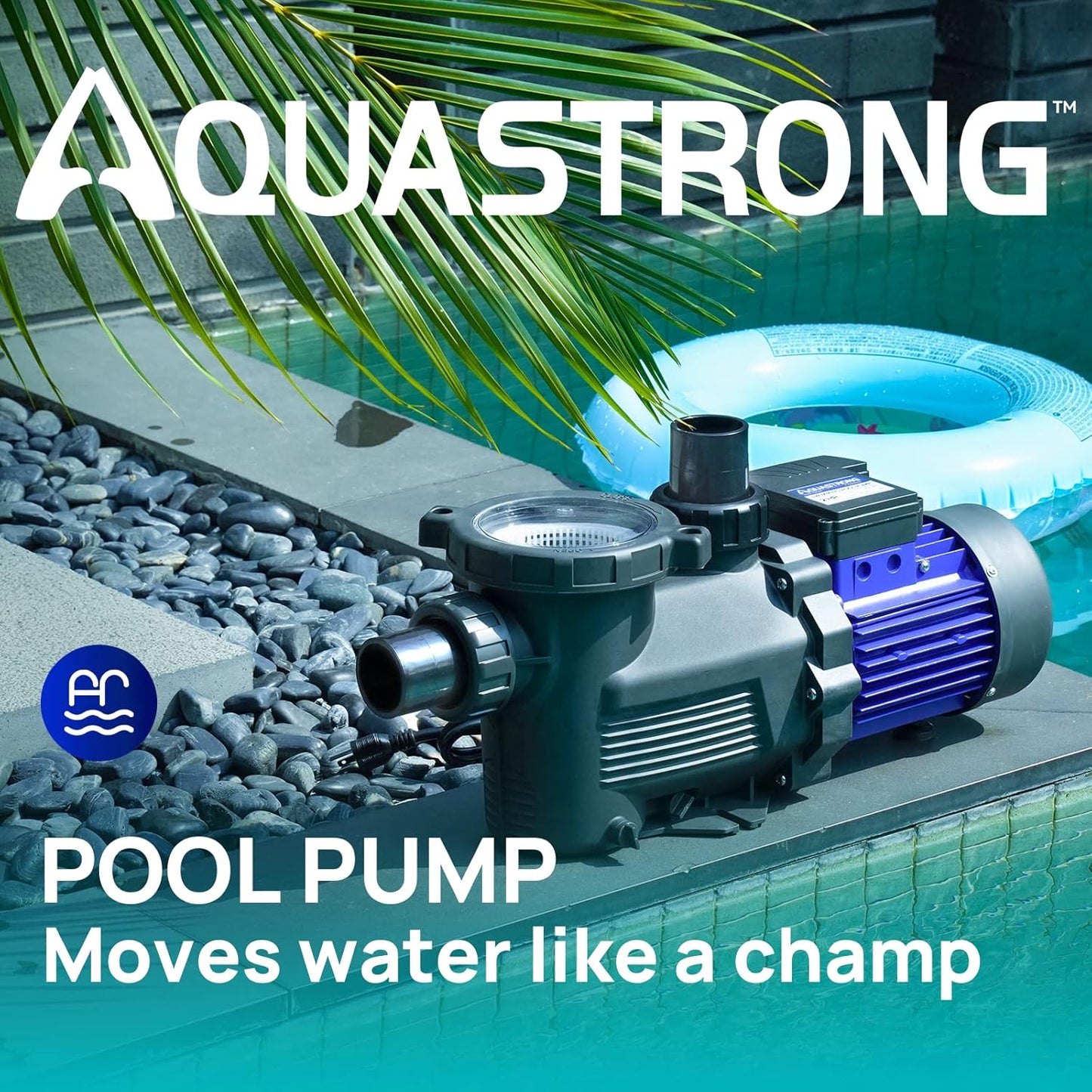 In/Above Ground Pool Pump, High Flow (with Timer, 2HP, 8917 GPH, 220V)