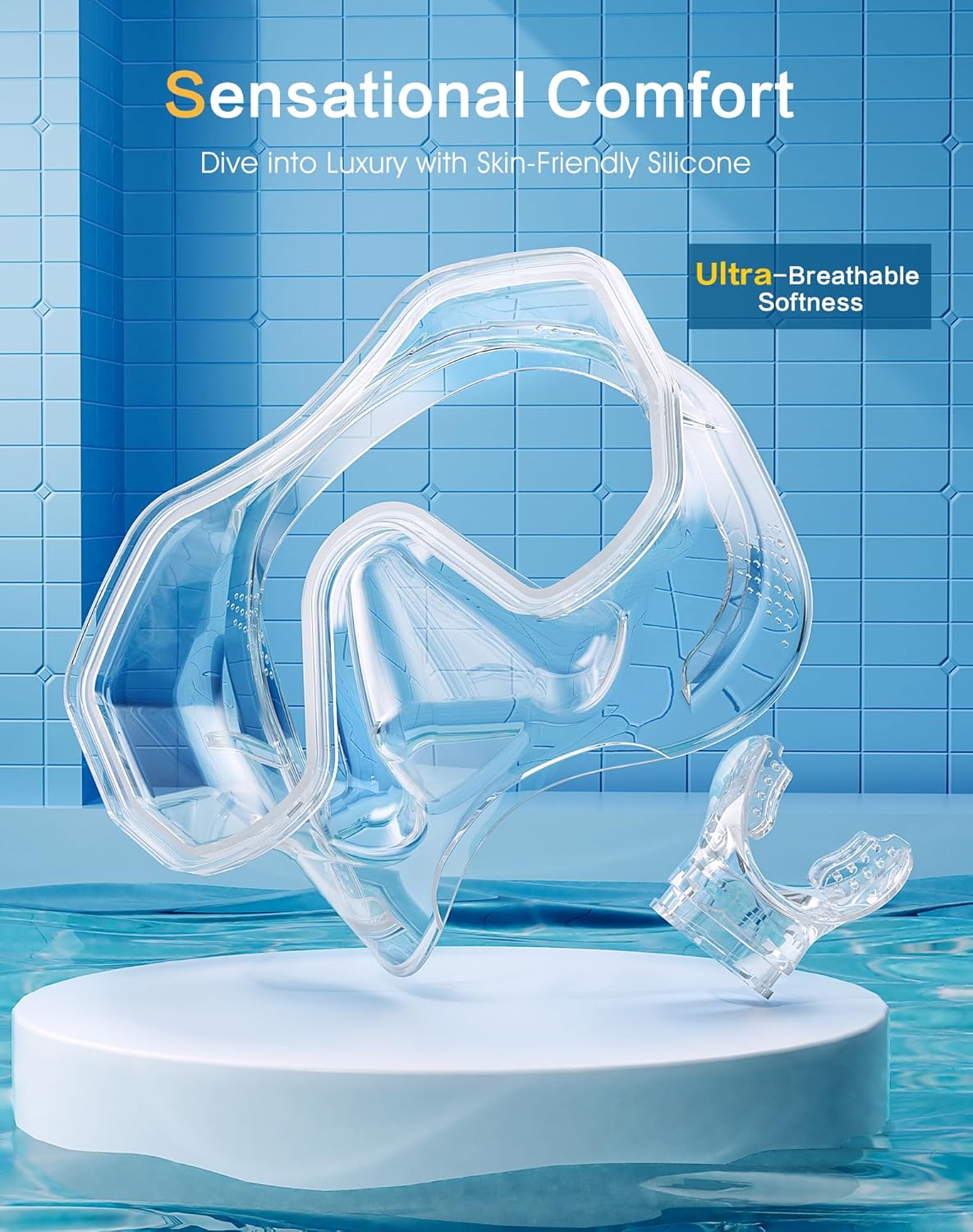 Snorkeling Gear for Adults, Dry-Top Snorkel Set, 180°Panoramic Wide View Diving Mask Breathing Freely Snorkel Mask for Snorkeling Scuba Diving Swimming Travel