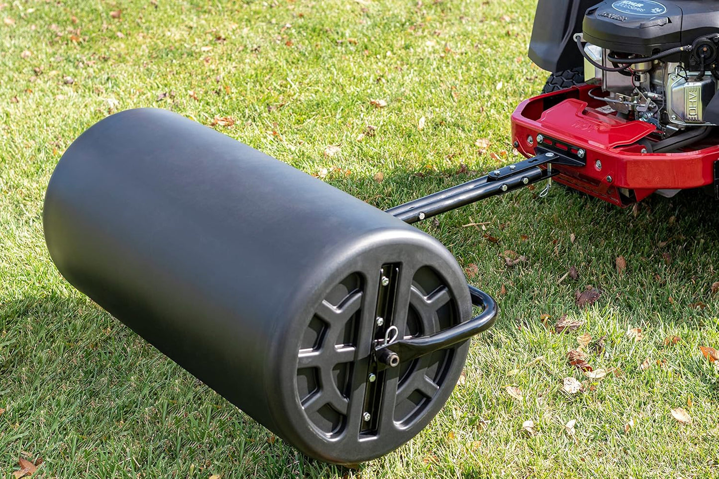 18" x 48" Tow Behind Poly Lawn Roller 550 lbs Weight with Water, Poly Drum and Steel Frame, with Plug. Designed for Lawn and Garden Tractors