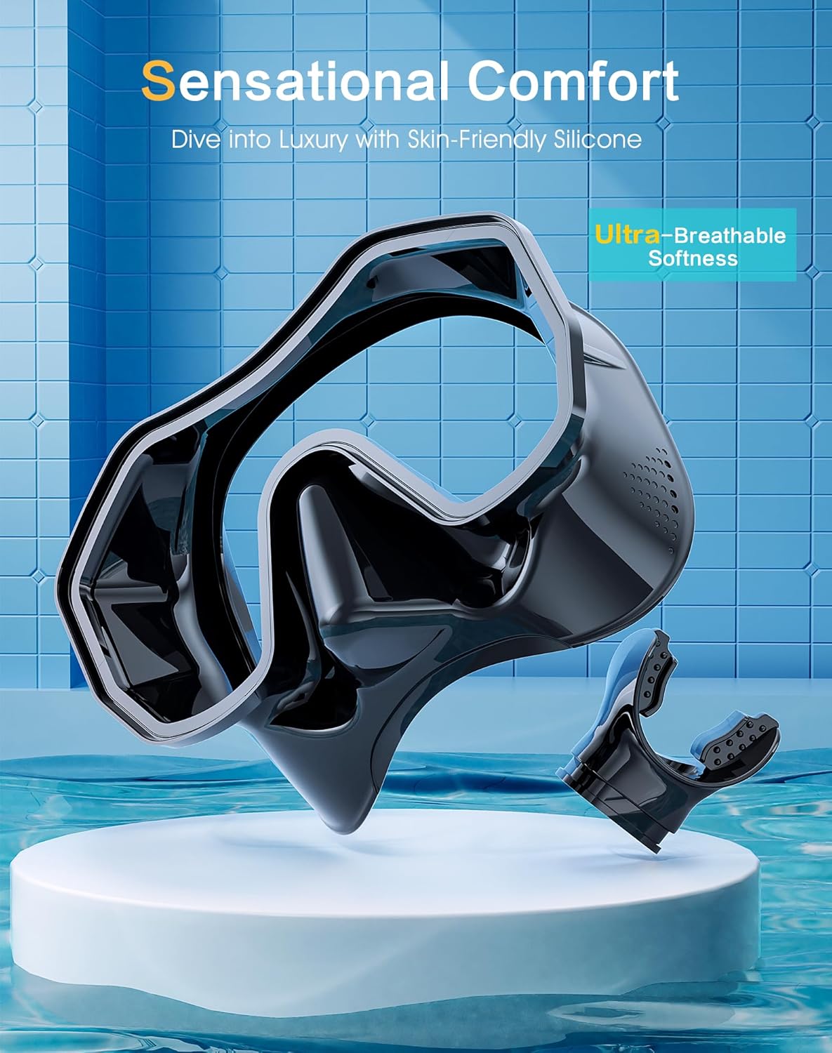 Snorkeling Gear for Adults, Dry-Top Snorkel Set, 180°Panoramic Wide View Diving Mask Breathing Freely Snorkel Mask for Snorkeling Scuba Diving Swimming Travel