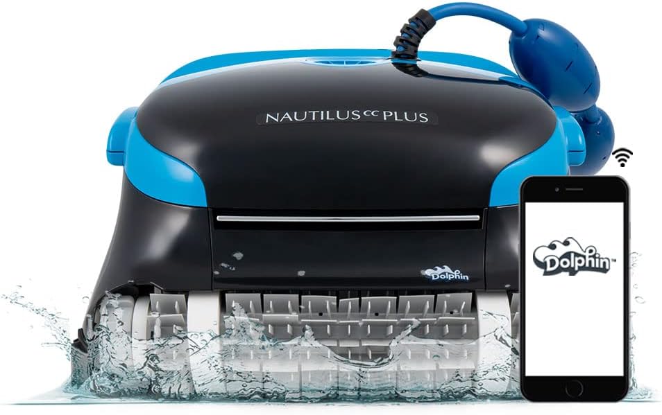 Wi-Fi Automatic Robotic Pool Vacuum Cleaner, Always Cleaning, Never Charging, with Wall Climbing Scrubber Brush, Ideal for In-Ground Pools up to 50 FT in Length