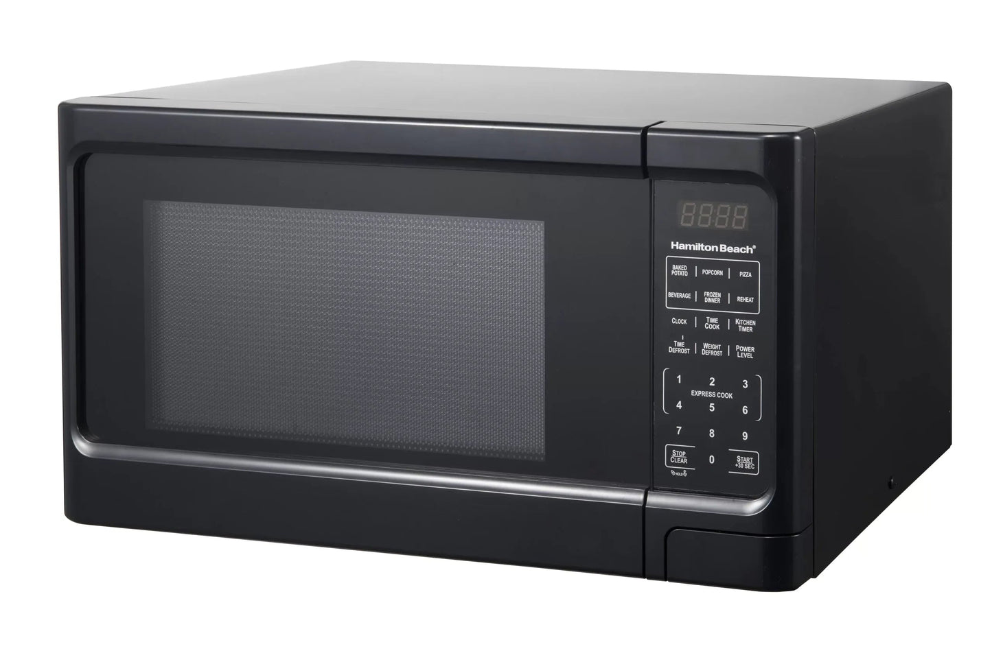 1.1 Cu. Ft. Sleek Black Digital Microwave - Effortless Touchpad Controls.