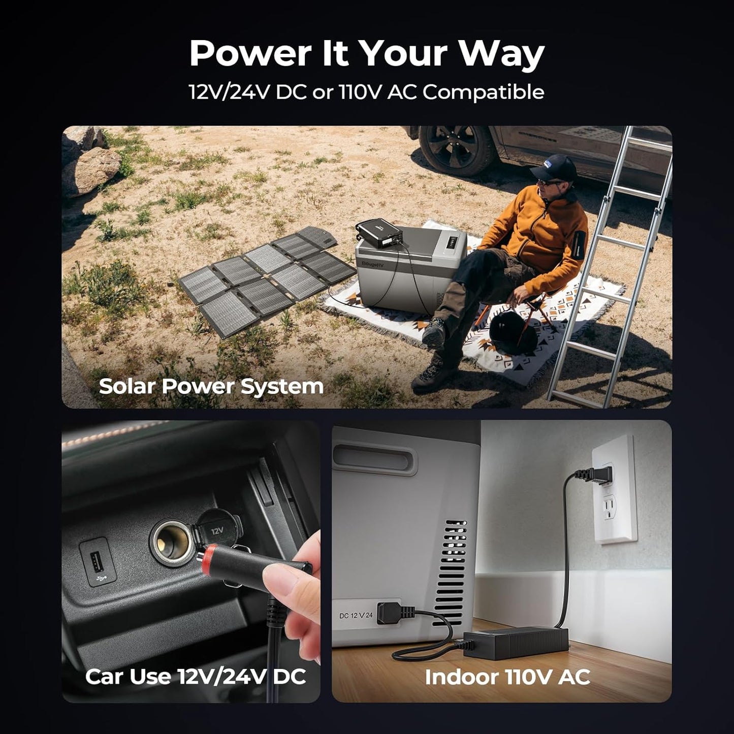 12 Volt Refrigerator 12V Car Fridge 23 Quart Portable Freezer Compressor Cooler 12/24V DC 110~240 Volt AC for Truck Van RV Camper SUV Travel Camping Road Trips Tailgating -7℉~50℉