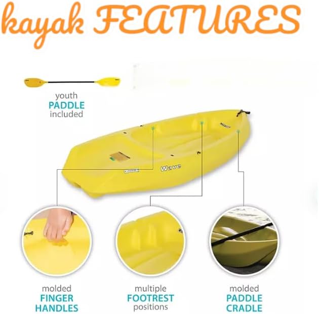 6' Youth Kayak with Paddle. Designed for Stability and Safety, It's The Perfect Choice for Young Paddlers Ready to Conquer The Water