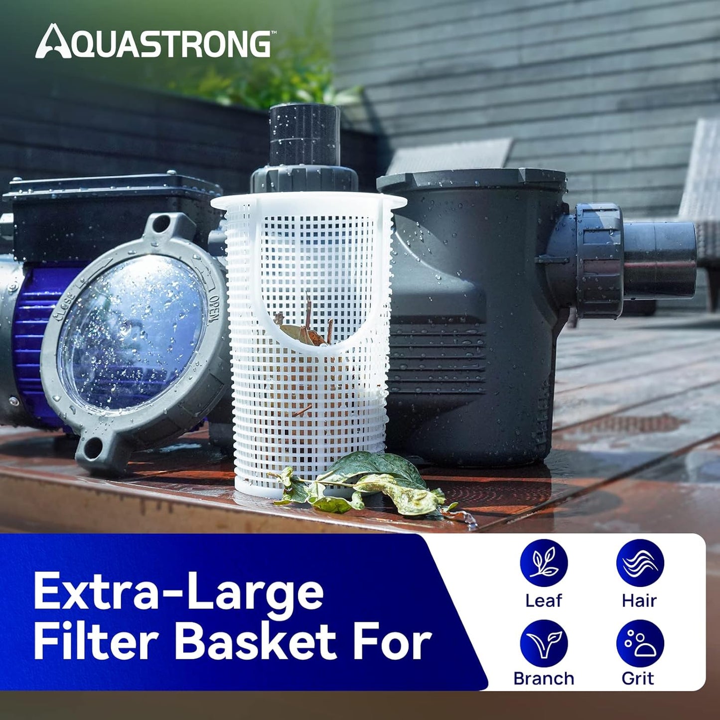 In/Above Ground Pool Pump, High Flow (with Timer, 2HP, 8917 GPH, 220V)