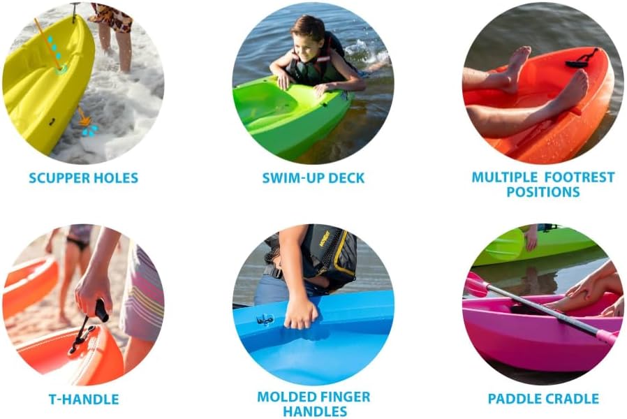 6' Youth Kayak with Paddle. Designed for Stability and Safety, It's The Perfect Choice for Young Paddlers Ready to Conquer The Water