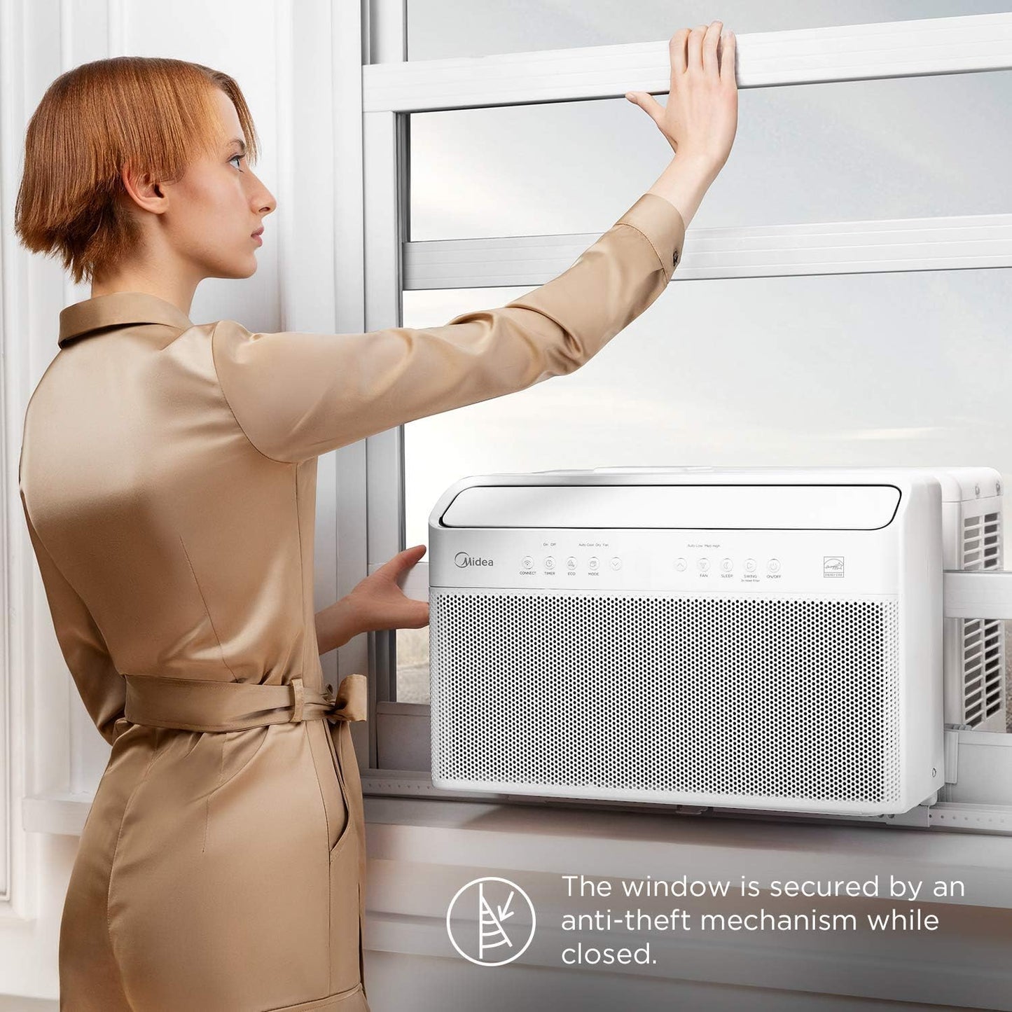 U-Shaped Inverter Window Air Conditioner 12,000BTU with Open Window Flexibility, Robust Installation,Extreme Quiet, 35% Energy Saving, Smart Control, Alexa, Remote, Bracket Included.