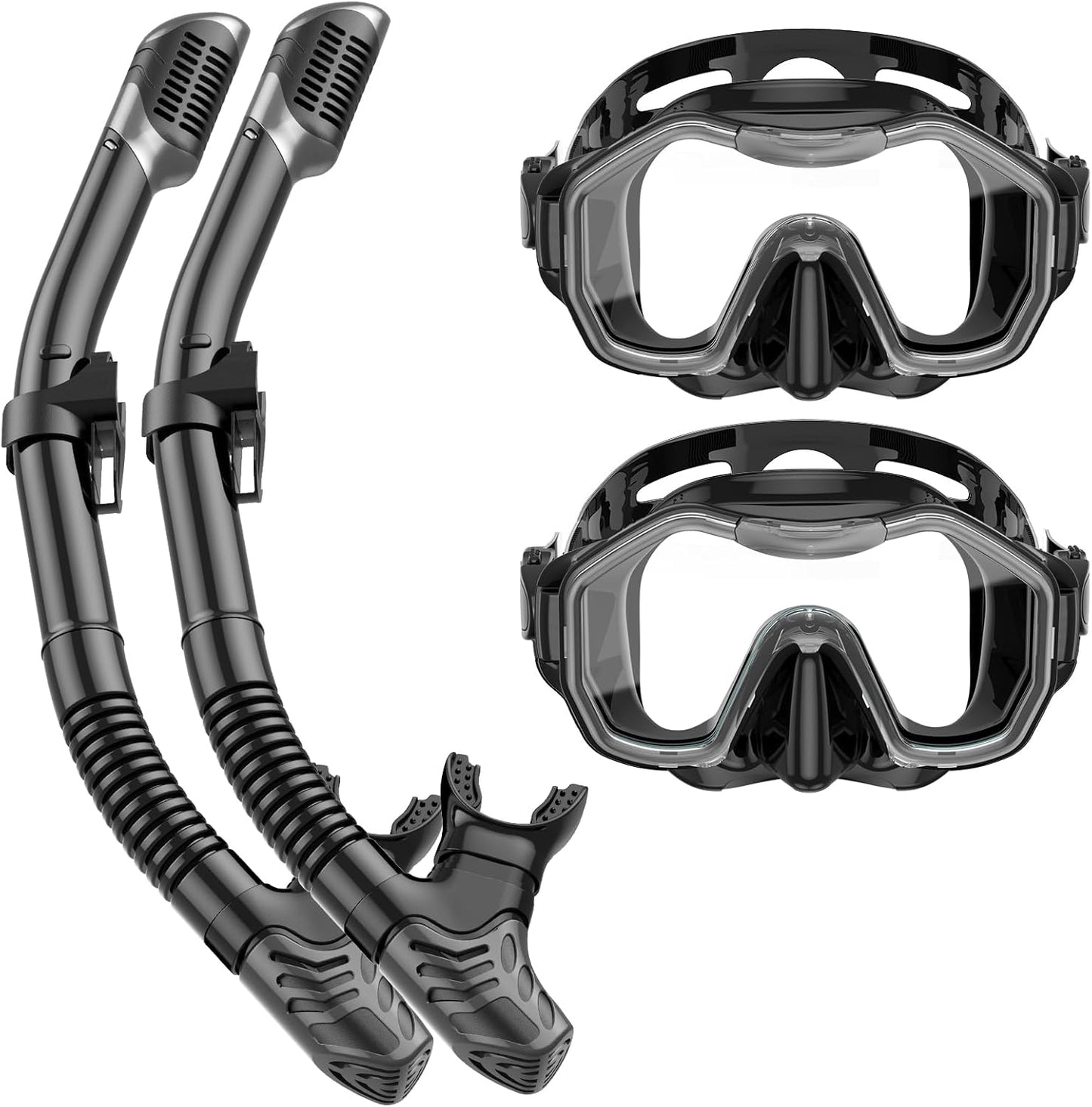 Snorkeling Gear for Adults, Dry-Top Snorkel Set, 180°Panoramic Wide View Diving Mask Breathing Freely Snorkel Mask for Snorkeling Scuba Diving Swimming Travel