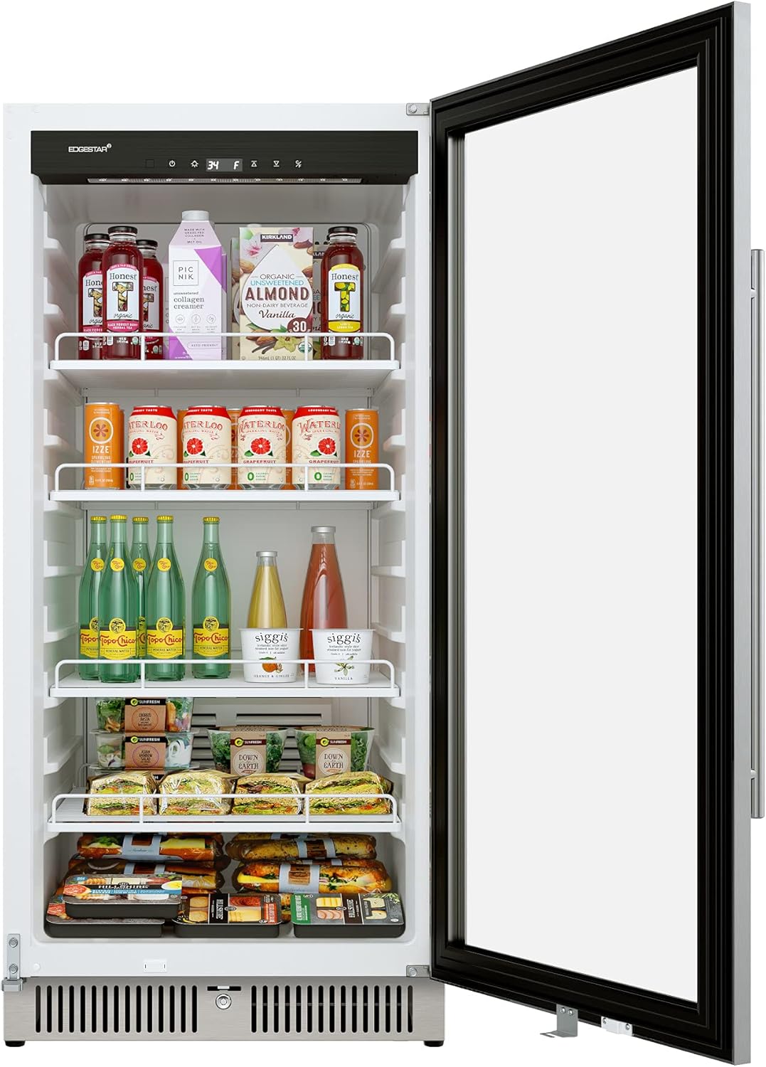 22" Wide 10.1 Cu. Ft. Commercial Beverage Merchandiser – Stainless Steel, Temp Alarm, Reversible Door
