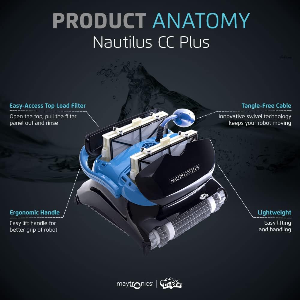 Wi-Fi Automatic Robotic Pool Vacuum Cleaner, Always Cleaning, Never Charging, with Wall Climbing Scrubber Brush, Ideal for In-Ground Pools up to 50 FT in Length