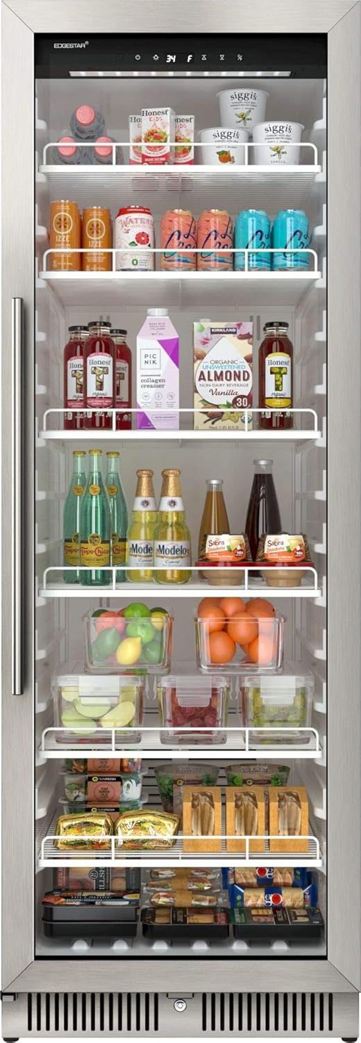 22" Wide 10.1 Cu. Ft. Commercial Beverage Merchandiser – Stainless Steel, Temp Alarm, Reversible Door