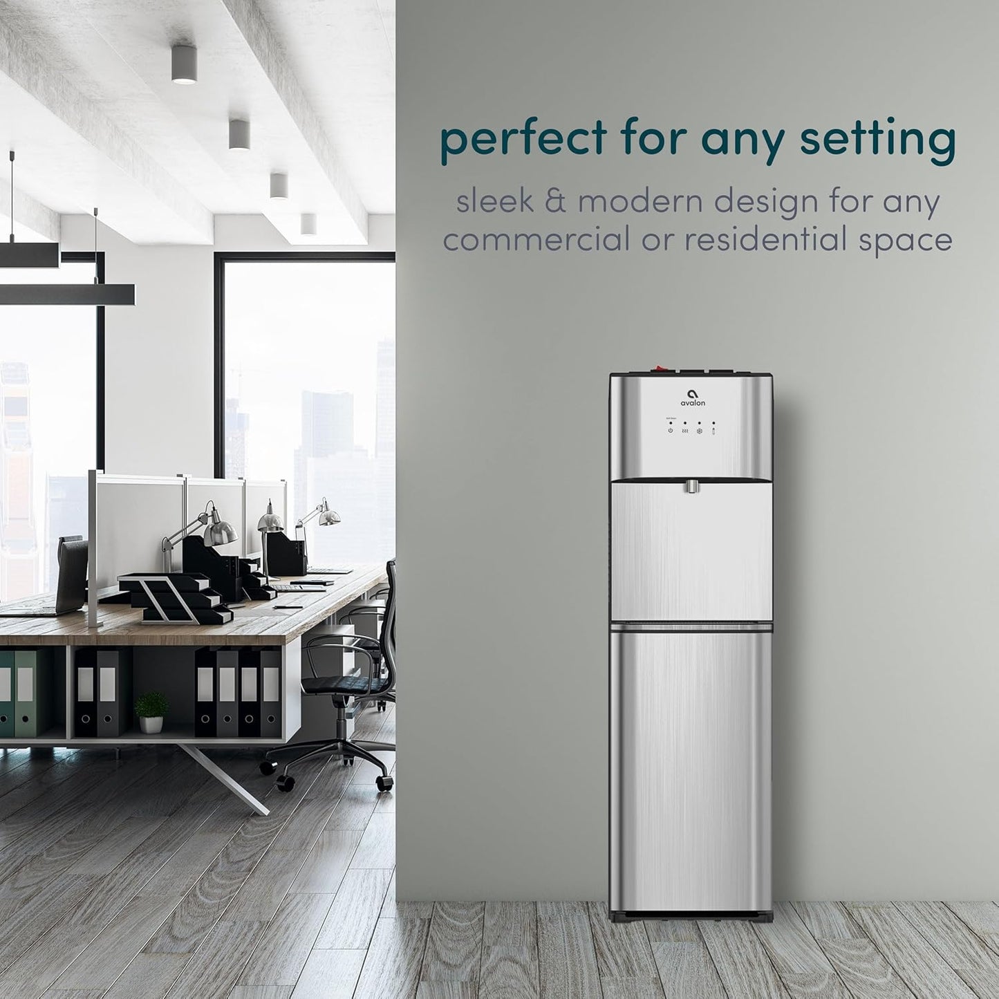 Limited Edition Self Cleaning Water Cooler Water Dispenser - 3 Temperature Settings - Hot, Cold & Room Water, Durable Stainless Steel Construction, Bottom Loading .