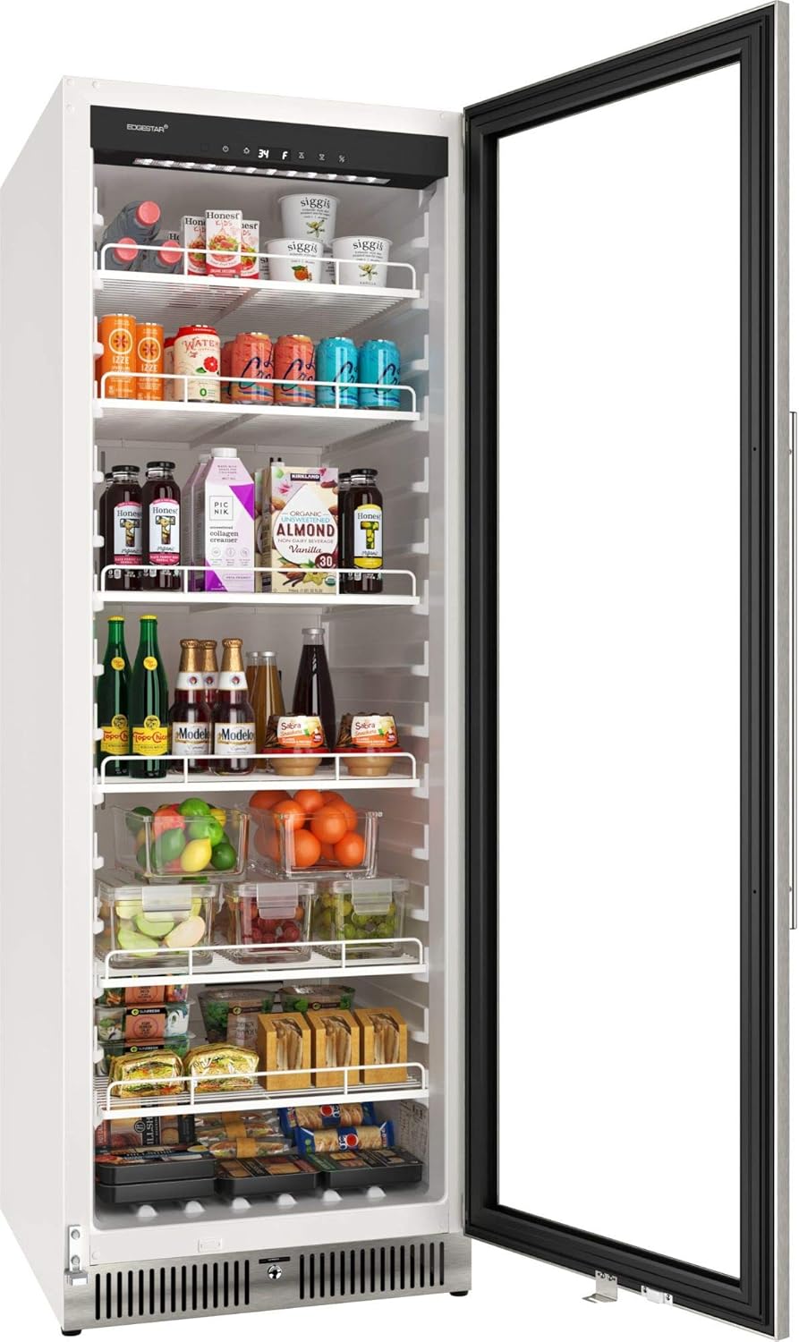 22" Wide 10.1 Cu. Ft. Commercial Beverage Merchandiser – Stainless Steel, Temp Alarm, Reversible Door