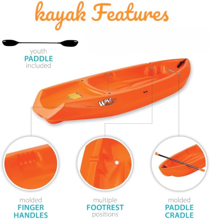 6' Youth Kayak with Paddle. Designed for Stability and Safety, It's The Perfect Choice for Young Paddlers Ready to Conquer The Water