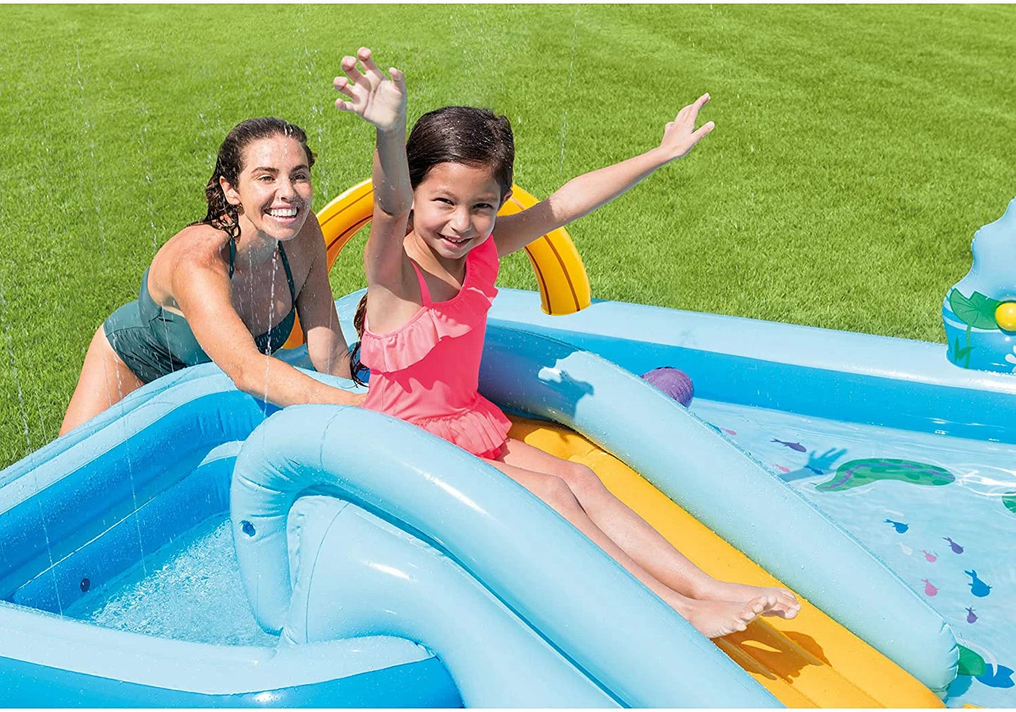 Inflatable Jungle Adventure Play Center – 96′′ x 78′′ x 28′′ – Kiddie Pool for Ages 2 and Up