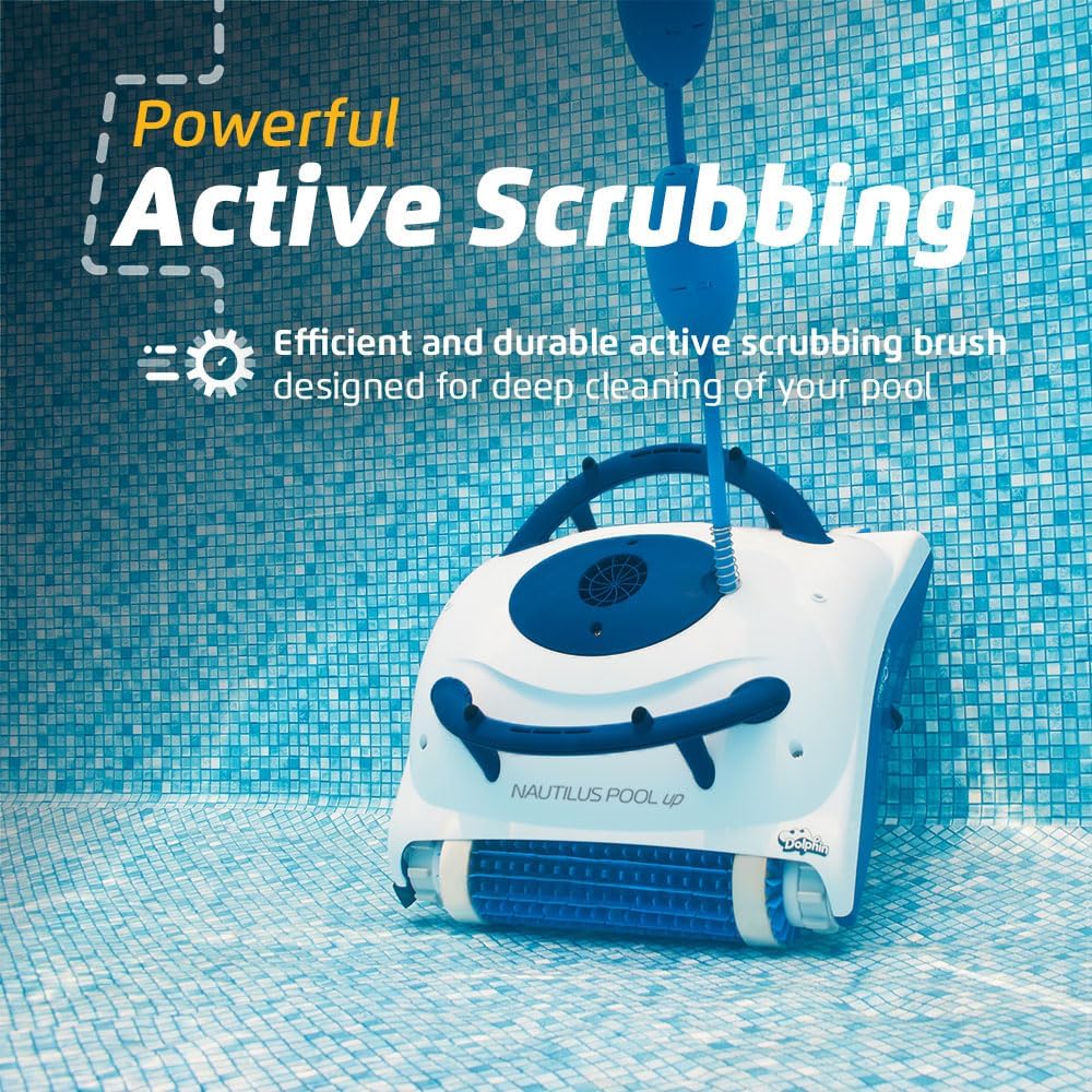 Wi-Fi Automatic Robotic Pool Vacuum Cleaner, Always Cleaning, Never Charging, with Wall Climbing Scrubber Brush, Ideal for In-Ground Pools up to 50 FT in Length
