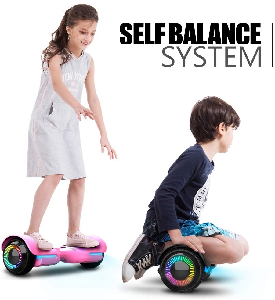 6.5 Inch with Flashed Wheel Smart Self Balanceing Scooter with Music Speaker App-Enabled Hoverboard.