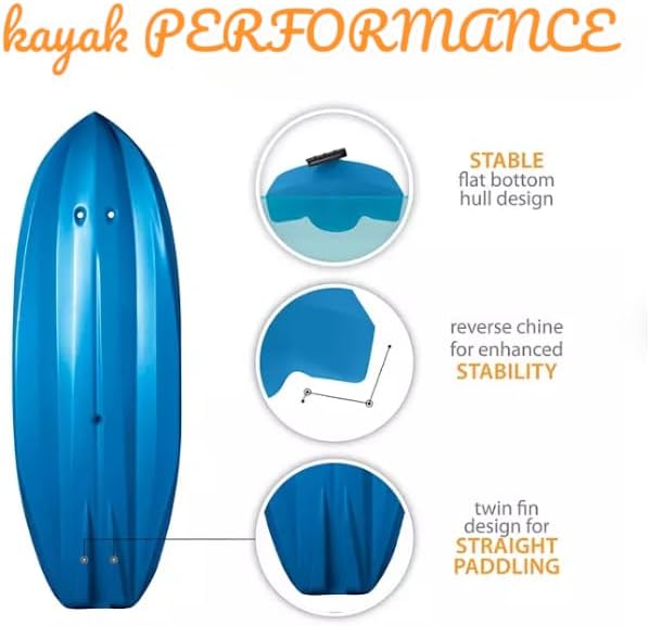 6' Youth Kayak with Paddle. Designed for Stability and Safety, It's The Perfect Choice for Young Paddlers Ready to Conquer The Water