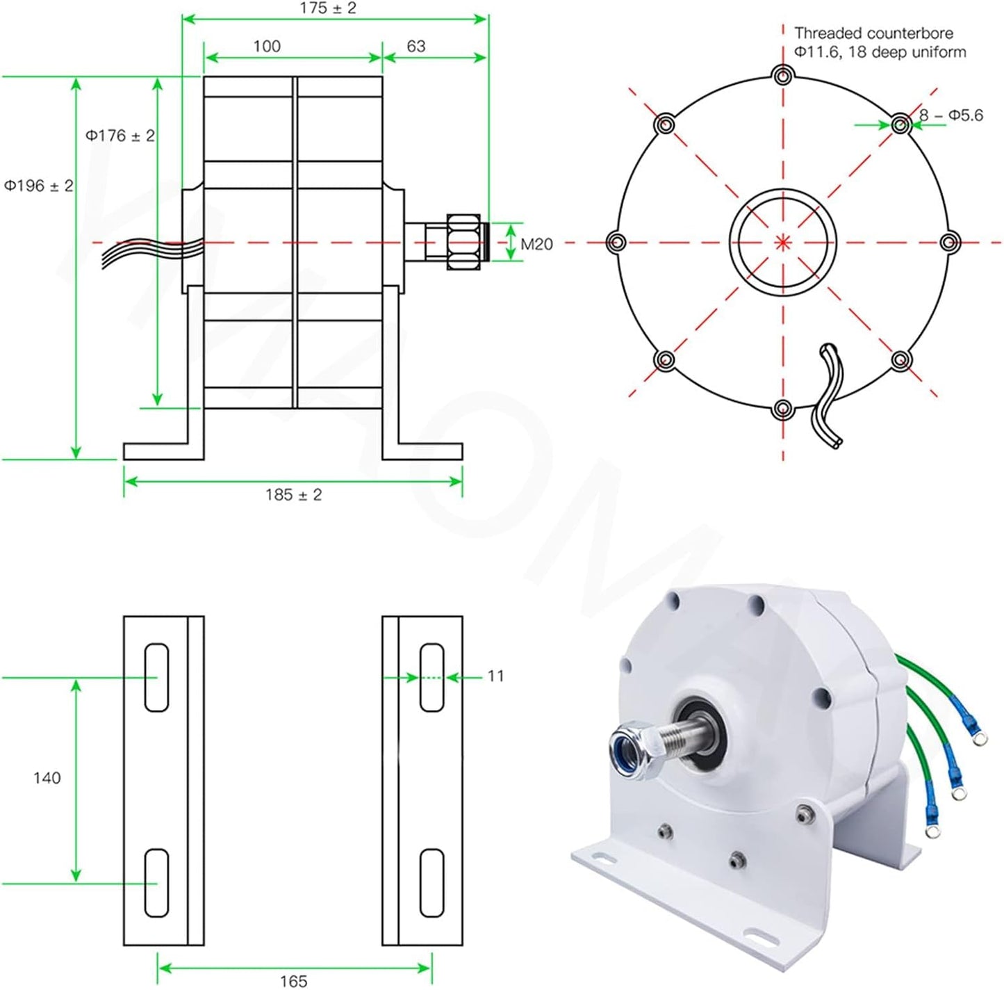 12000W Low RPM Permanent Magnet Generator 12V 24V 48V 120V 220V, Free Energy Gearless Permanent Magnet Generator Motor DIY for Wind Turbine Water Turbine,12V