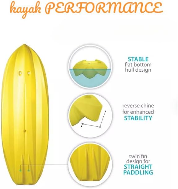 6' Youth Kayak with Paddle. Designed for Stability and Safety, It's The Perfect Choice for Young Paddlers Ready to Conquer The Water