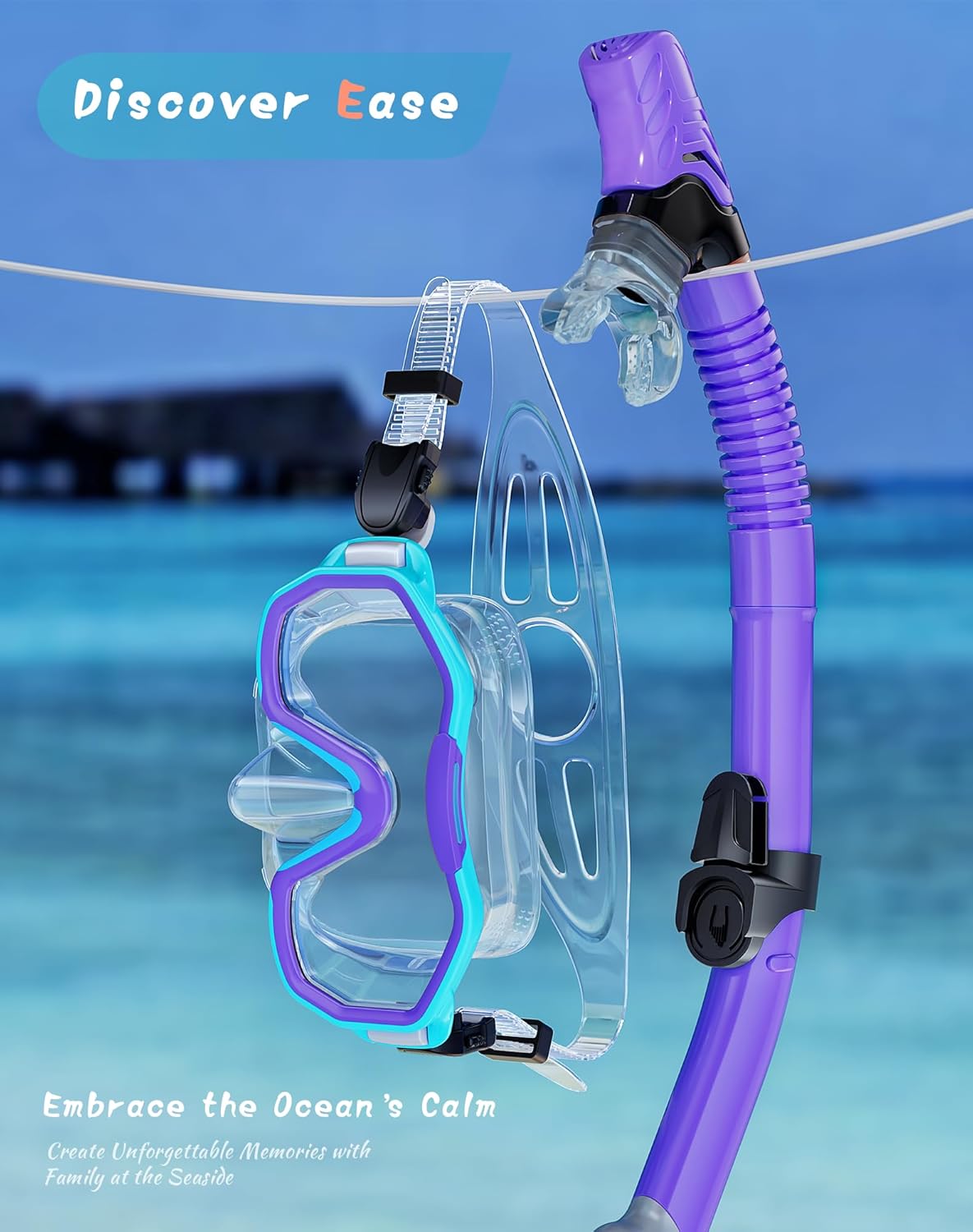 Snorkeling Gear for Adults, Dry-Top Snorkel Set, 180°Panoramic Wide View Diving Mask Breathing Freely Snorkel Mask for Snorkeling Scuba Diving Swimming Travel