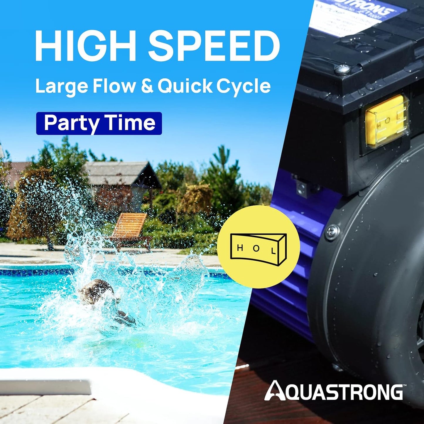 In/Above Ground Pool Pump, High Flow (with Timer, 2HP, 8917 GPH, 220V)